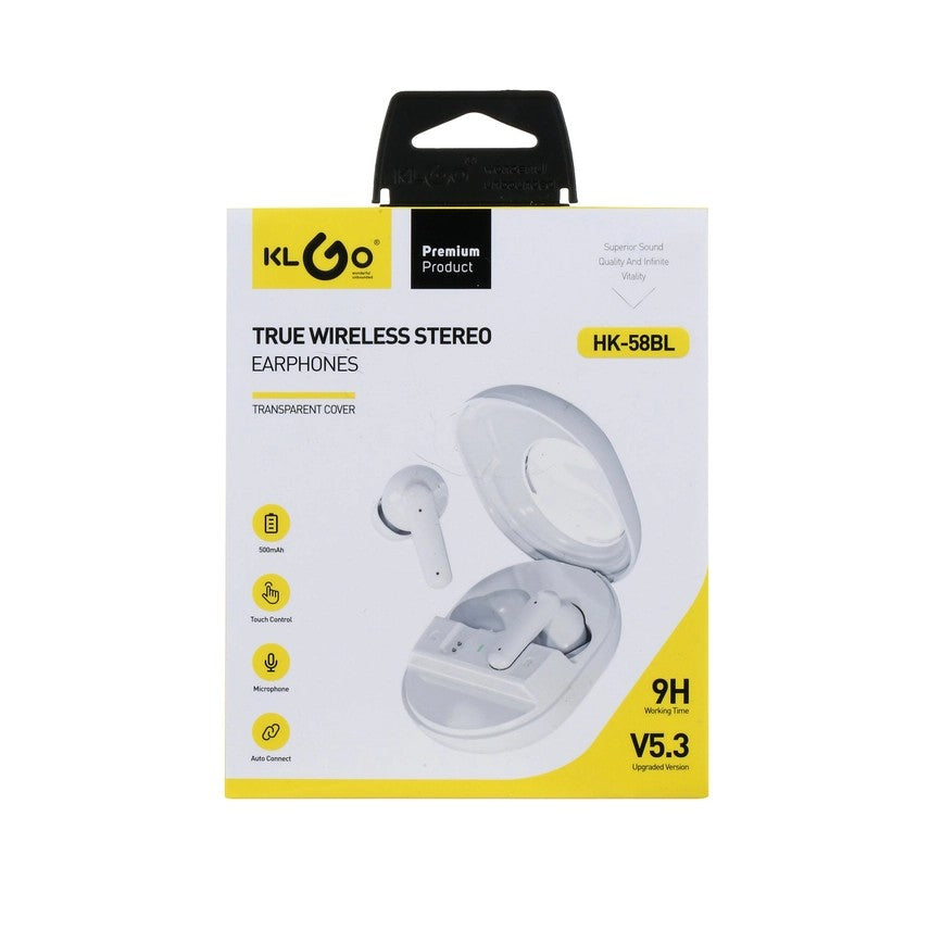 Casti KLGO, Clear Sound, True Wireless Bluetooth, In-ear, Microfon, alb